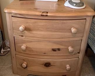 Light Wood Twin Bed Set with Nightstand