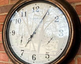SkyNature Inch Outdoor Wall Clock with Thermometer and Hygrometer