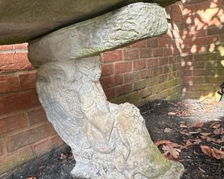 Stone Garden Bench with Cherub or Angel Supports second image