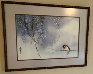 Limited Edition Print  Wisteria and Bird