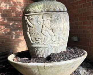 Garden Planter with Cherub Relief