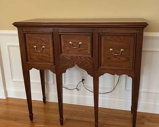 Oak Console Table with Scalloped Apron