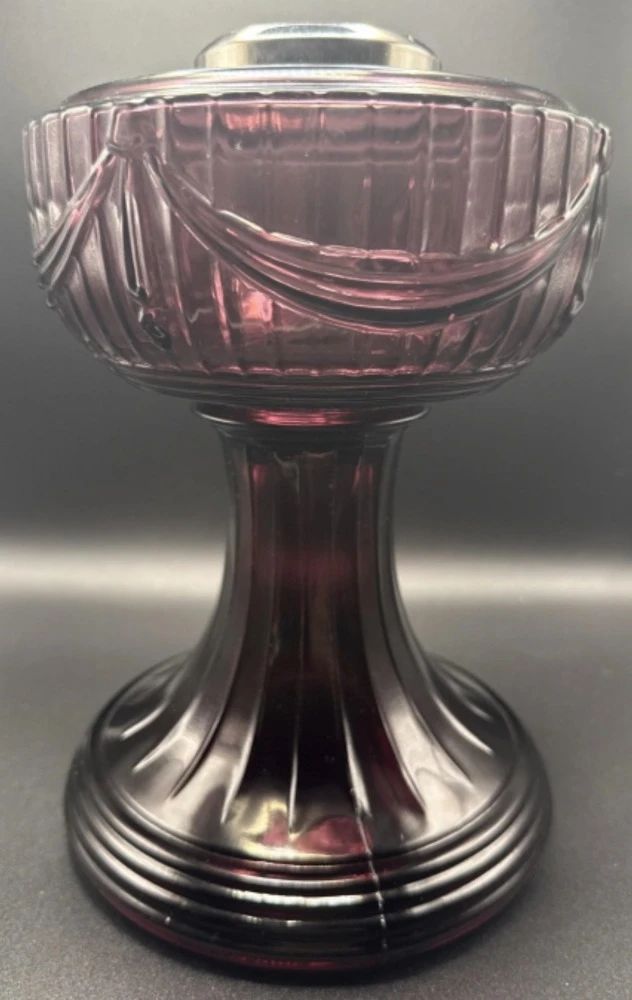 Aladdin Amethyst / purple drape oil lamp base. Glows. https://modestlambestatesales.hibid.com/ 