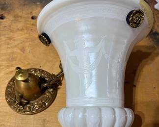 Milk glass. Acid cut.  https://modestlambestatesales.hibid.com/