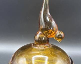 Viking bird art glass candy dish.  https://modestlambestatesales.hibid.com/