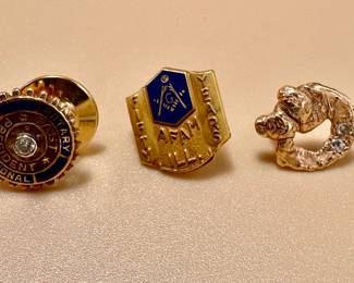 14k pin diamond, 10k pin, 14k stick diamond