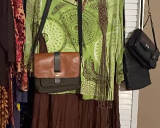 Women's size small and medium clothing; fossil purses