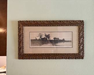 Signed 'Reed' 1958 Framed Vintage Landscape Artwork 