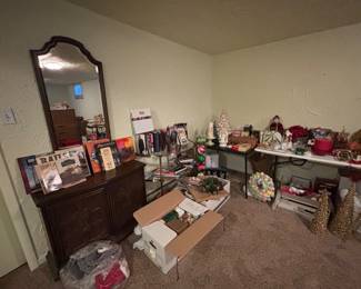 Random Books, Lots of Christmas Decor