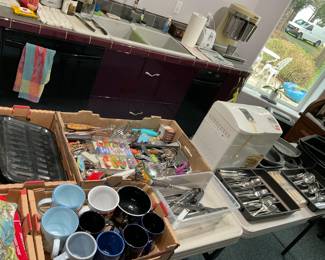 Collector’s Estate Sale featuring nautical antiques, vintage furniture, curio cabinets, library bookcases, restored cast iron cookware, antique telephones, men’s suits, garage items, eclectic home décor, and unique yard art.