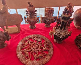 Carved jade & other stones