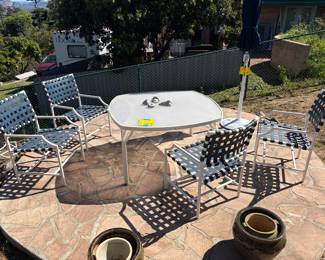 Patio set and patio umbrella