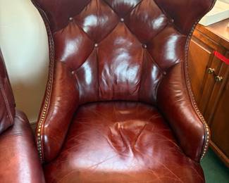 leather wingback swivel desk chair