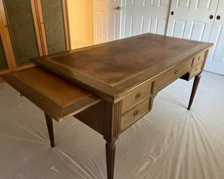 Double sided vintage leather-top desk