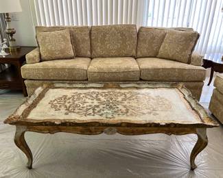 Italian Florentine coffee table 55”x27”x36”