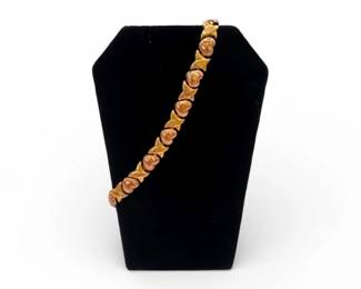 45 TiffanyCo10KYellowRoseGoldXOXOHeartLinkBracelet417g