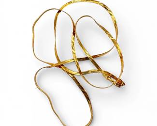 3 18KGoldHighPolishFacetedHerringboneChain616g