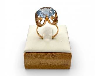 10 14KGoldMidCenturySSpinelRing624g