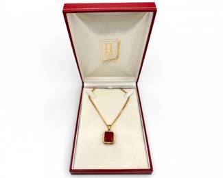 5 EvaMarieSaintSyntheticRubySterlingNecklace726g