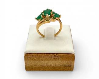 30 14KYellowGoldEmeraldRing368g