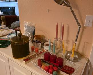 Candles, lamp