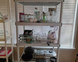 McCoy clown cookie jar, Indiana glass, cast iron