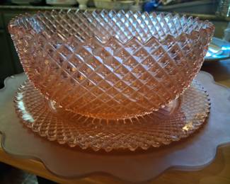 1930' Anchor Hocking "Miss America" bowl and plate