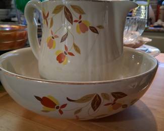 Hall "Autumn Leaves" Pitcher and bowl