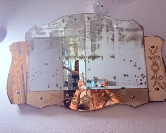 Frameless Art Nouveau Venetian mirror 