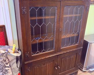 Vintage carved oak bookcase