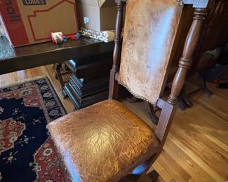 Six carved wooden side chairs 