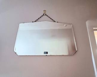 Art deco frameless mirror