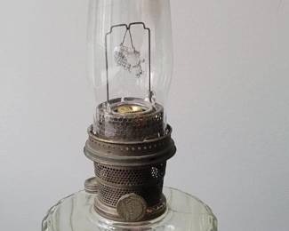 $75 Vintage c.1935 Aladdin Model B-106 Clear & Amber Corinthian Oil Lamp