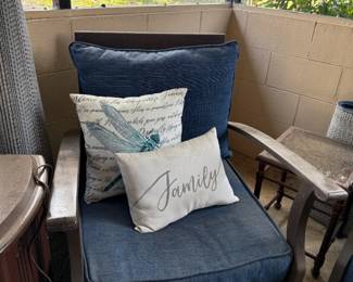 Pair of solid wood frame patio chairs (1 of 2)