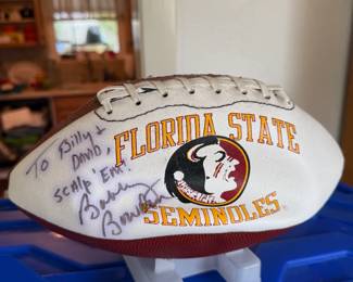 FSU football signed by Coach Bobby Bowden