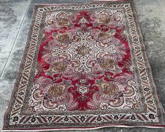 6 x 9.5 area rug as found without fringe