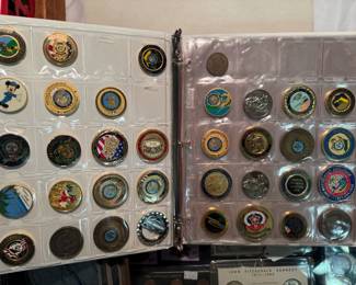 Sheets of collectible coins