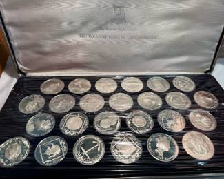 Silver treasure coins of the Caribbean, set of 24