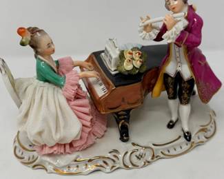 43 VintageAlkaDresdenLacePorcelainMusiciansFigurine