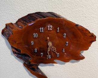 24 SmallSlabWoodWallClock