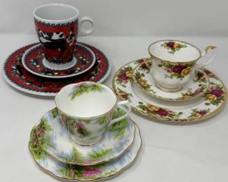 31 3RoyalAlbertandSuisseTeaCupSaucerandPlateSets