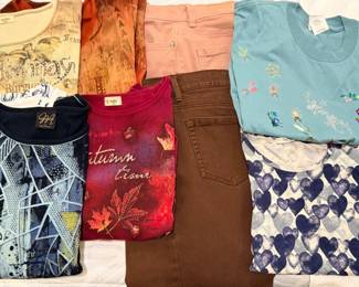 218 9GloriaVanderbiltColoredDenimWomensLargeShirts