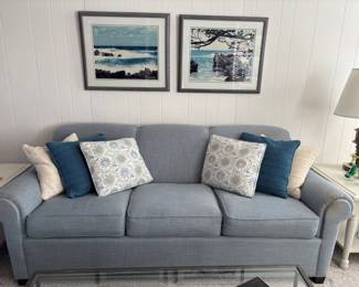 3-Cushion Blue Sofa