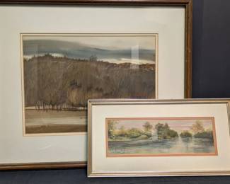 Two Watercolor Scenery Prints