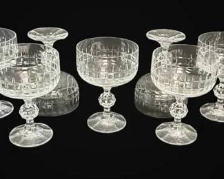 9 Crystal Coupe Champagne Glasses