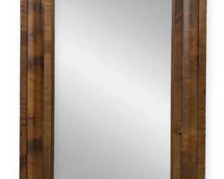 Antique Primitive Wood Framed Mirror
