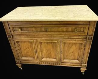 Marble Top Wooden Cabinet by American of Martinsville
