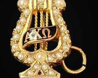 14k Gold Alpha Chi Omega Sorority Pin 2.89g