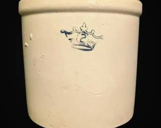 2Gallon Blue Crown Stoneware Crock