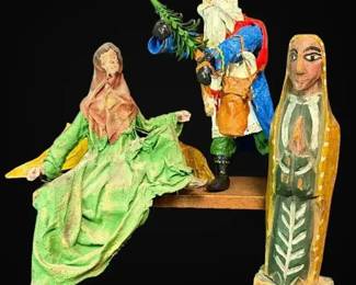 Folk Art Santa, Angel, More